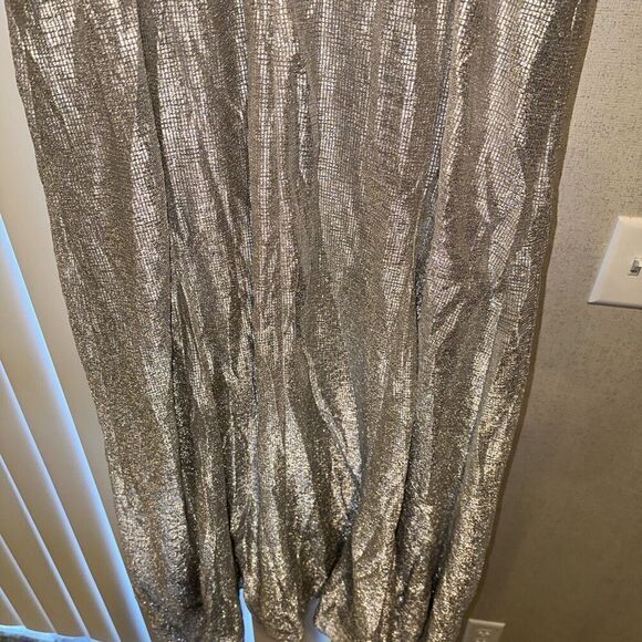 ALEX EVENINGS 18W Glitter Gold Wrap Neck Dress NWOT. 14 - Picture 6 of 12